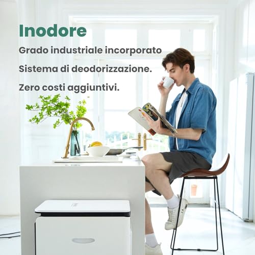 19L Composter elettrico per cucina, Compost intelligente bidone esterno/interno, schermo LED senza odore, trasformare i rifiuti alimentari in fertilizzante per giardino, Compost di rifiuti alimentari : Amazon.it: Giardino e giardinaggio
