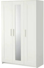 Armadio IKEA BRIMNES con 3 ante – Bianco, 117 x 190 cm, con specchio e ripiani