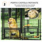 Easycomfort Kennel per Cani in Acciaio per Interni ed Esterni con Tettuccio in Tessuto Oxford e 2 Ciotole, 244x122x183 cm
