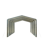 2025 TMG-CP1220F Carport interamente in acciaio da 12' x 20' con lati chiusi