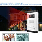 uoweky 7 '' Videocitofono a colori cablato sistema di porte IR telecamera di visione notturna   schermi di controllo interni per 2/3 appartamenti (2 monitor) : Fai da te
