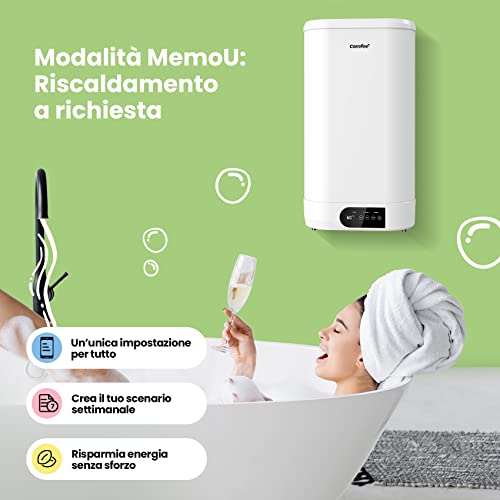 COMFEE' D50 15ED3 Scaldabagno Elettrico Murale ad Accumolo 50 L – Sopra lavello ad accumulo — compatto facile da installare : Amazon.it: Fai da te