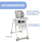 Chicco Polly 2 Start, Seggiolone Per Neonati Dalla Nascita A 3 Anni (15 Kg), Regolabile, 4 Ruote, Schienale Completamente Inclinabile In Sedia E Chiusura Compatta, color Happy Argento : Prima infanzia