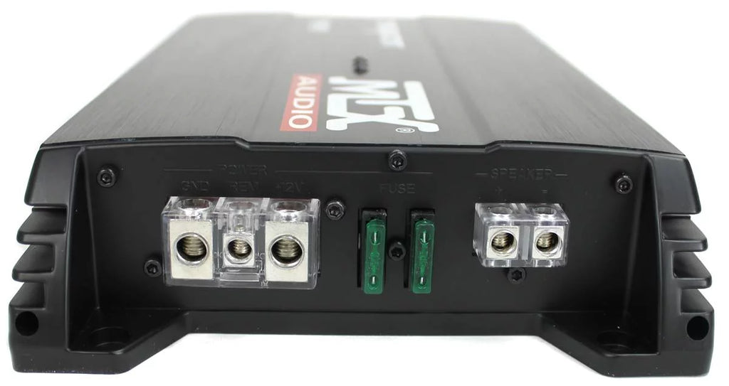 Subwoofer per auto MTX da 12" a doppio caricamento con subwoofer, amplificatore e kit di cablaggio QPower