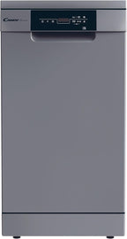 Candy Brava CDPH 2D1047S Lavastoviglie Slim a Libera Installazione, 10 Coperti, 5 Programmi, Ciclo Rapido, Classe E, AxLxP 85x45x58 cm, Argento [Classe di efficienza energetica E]