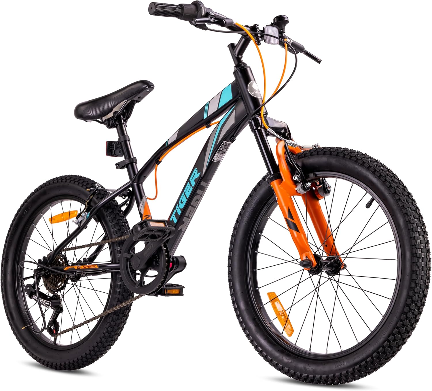 Tiger Bike Children's Bicycle 20 Inch Wheel Size from 6 to 10 Years Height Adjustable 6 Speed Shimano