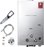 ECUTEE 18L 36KW Scaldabagno a gas di petrolio liquefatto Scaldabagno a gas propano/GPL, Scaldabagno istantaneo senza serbatoio con kit doccia, Per docce da esterno, argento : Amazon.it: Fai da te