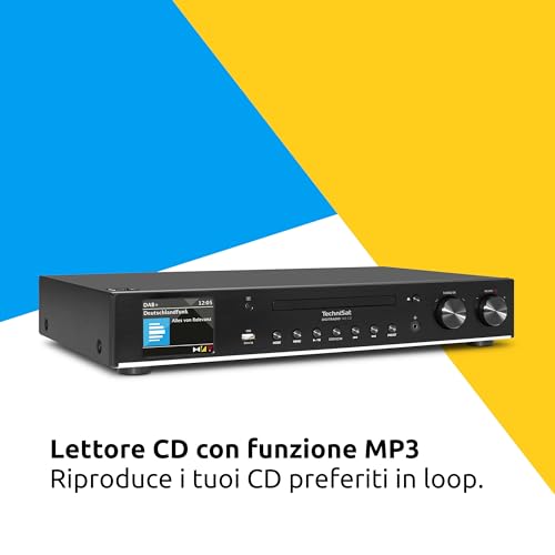 TechniSat DIGITRADIO 143 CD (V3)   Sintonizzatore HiFi digitale, radio Internet (DAB , FM, ricezione Bluetooth, Spotify, lettore CD, WLAN, larghezza 43,5 cm, controllo dell'app, telecomando) Nero : Amazon.it: Altro