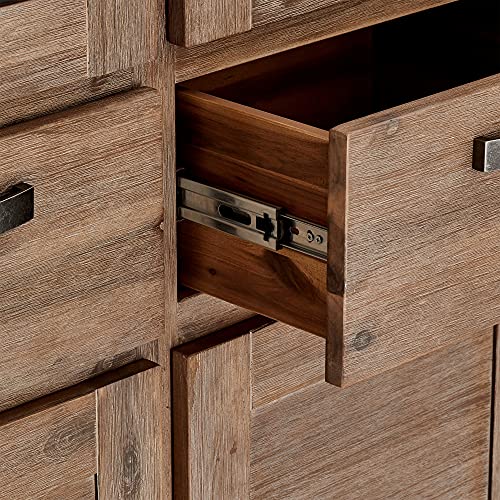 Ibbe Design Vetrina Credenza Vetrina Moderna Marrone Vetrina Mobile con 4 Ante e Casetti Alaska per Salotto Soggiorno Cucina, in Legno Massello di Acacia : Amazon.it: Casa e cucina