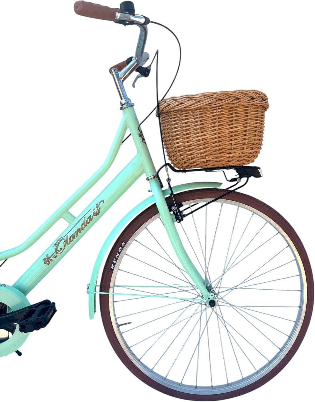 Bicicletta Donna da Passeggio Olanda Misura 26 Bici da città Vintage retrò con Cestino Turchese
