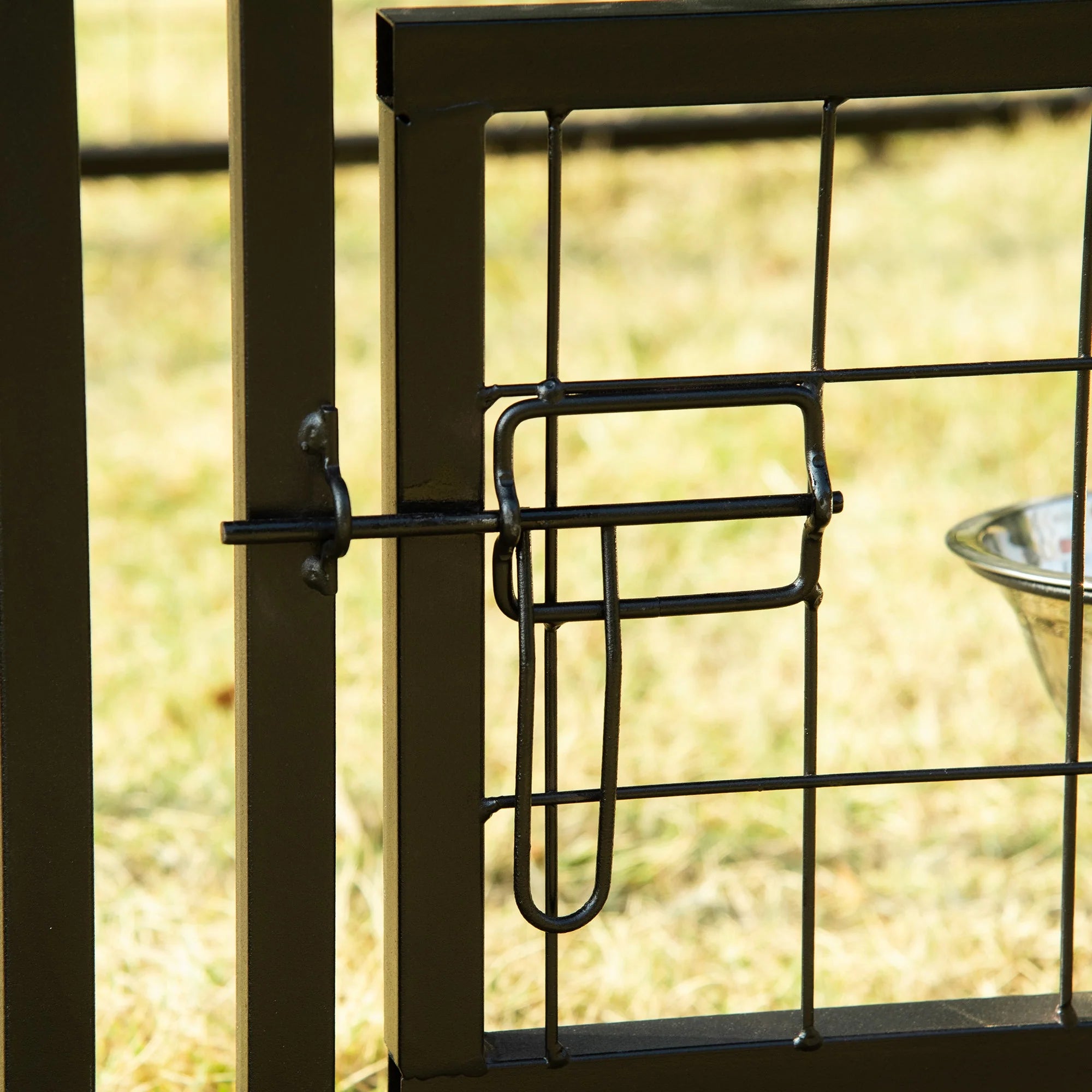 Easycomfort Kennel per Cani in Acciaio per Interni ed Esterni con Tettuccio in Tessuto Oxford e 2 Ciotole, 244x122x183 cm