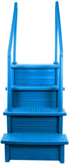 Gradini antiscivolo per piscine | Grigi | Per piscine fuori terra | Possono essere montati su ponti alti da 48" a 54" | Scale di sicurezza con portata fino a 300 libbre