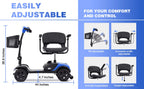 Scooter elettrico per anziani, sedia a rotelle elettrica pieghevole con cestino, pieghevole e compatto per viaggiare con la famiglia (blu) - MadeInUSA
