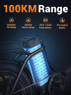 MilePort 1 Bici Elettrica Per Adulti, 36V 13AH Batteria Rimovibile 250w Motore Con 20 “*3.0” Fat Tire Pieghevole Bicicletta Elettrica, Velocità 25KM/H Gamma Fino a 100KM Città Pendolare Ebike
