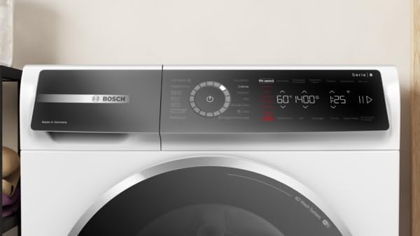 WGB24402IT Serie 8 Lavatrice smart a carica frontale, 9 kg, 1400 giri, Efficienza energetica A -50%, motore inverter con 10 anni di garanzia, riduce le pieghe, Bianco, 60 Cm