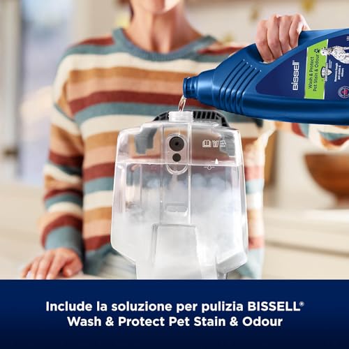 BISSELL® PowerWash Pet | Lava moquette | Rimuove lo sporco e gli allergeni del pelo degli animali domestici | Aspirazione 600 W | Leggero | Tecnologia a due serbatoi | Con cavo | 3878N : Amazon.it: Casa e cucina