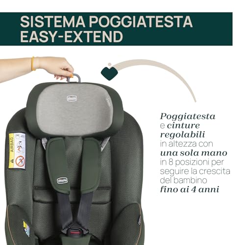 Chicco Seat105 I Size, Seggiolino Auto Omologato ECE R129/03, Girevole A 360°, Reclinabile in 6 Posizioni, Installazione Semplice e Veloce, Riduttore Incluso, 40 105 cm, Gruppo 0/1/2, da 0 a 4 Anni : Prima infanzia