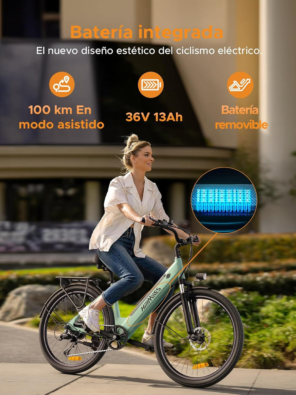 Bici Elettrica Per Adulti Da 26", 7 Velocità Bicicletta Elettrica da 36V 13Ah Batteria Rimovibile, 25km/h & Autonomia di 80-100km E-bike Per Pendolari Urbani, IP65 impermeabile
