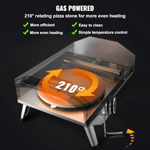 VEVOR Forno per Pizza da Esterno a Gas 330 mm Griglia Portatile da Esterno, con Pietra in Cordierite Spessa, Gamba Pieghevole Forno con Copertura Impermeabile Spray di Ferro per Campeggio e Cortile : Amazon.it: Giardino e giardinaggio