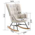 MEUBLE COSY Sedia a Dondolo Poltrona Imbottita Relax con Braccioli Schienale Alto per Soggiorno Cameretta in Tessuto con Gambe in Legno : Casa e cucina