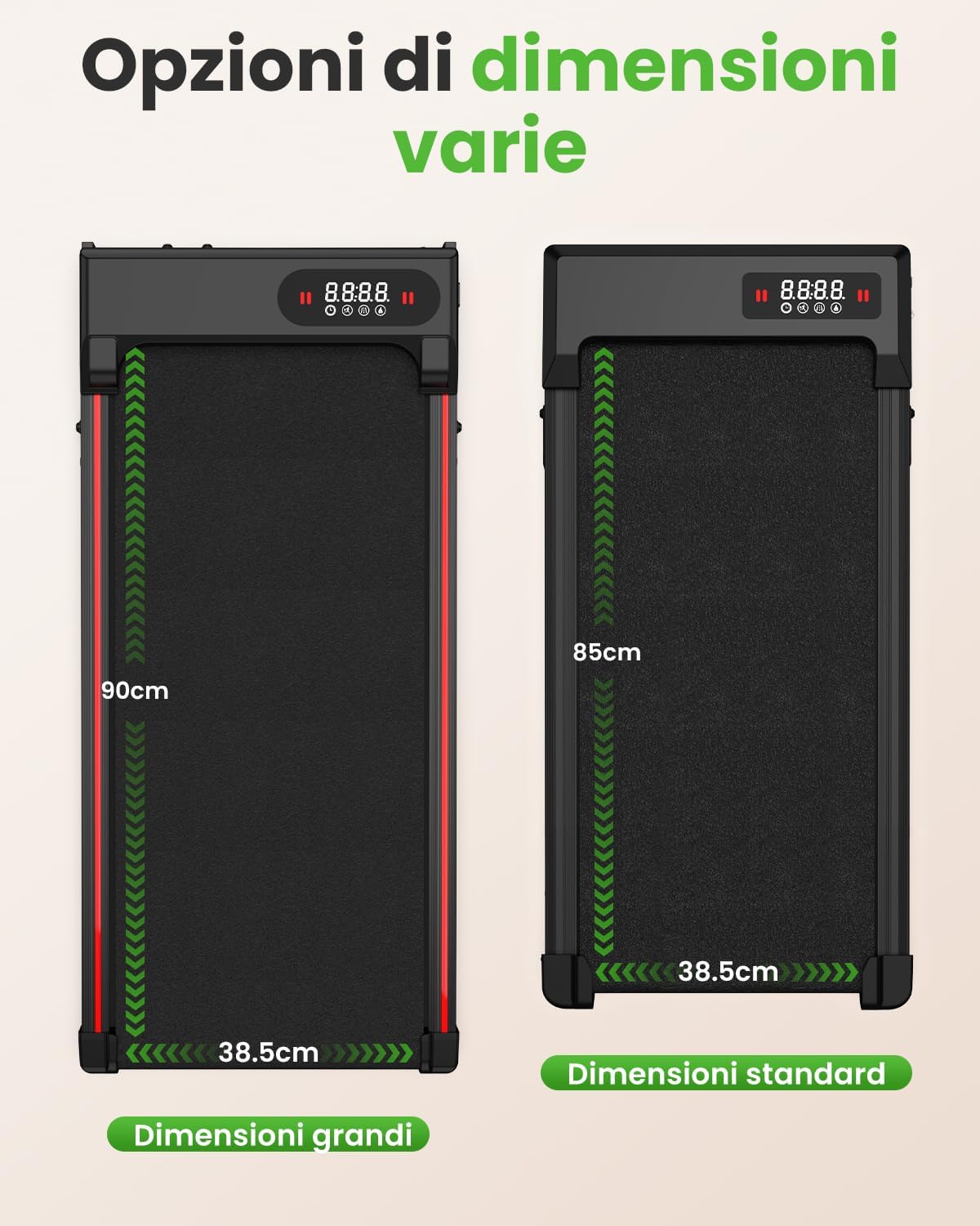 Tapis Roulant Elettrico Pieghevole Salvaspazio, Velocità Regolabile 1-8Km/H, Walking Pad 2.5HP, Nessuna installazione richiesta, Salvaspazio, Telecomando