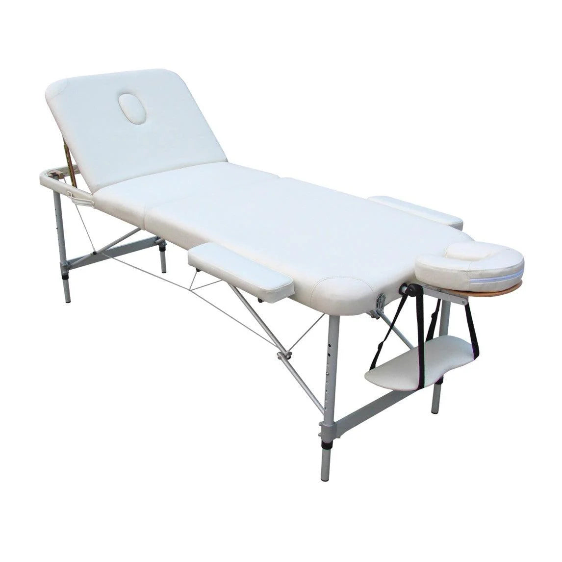 Lettino Massaggi Pieghevole in Alluminio – Portatile, Leggero, Altezza Regolabile, Schienale Reclinabile, 15 kg