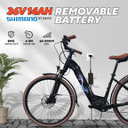 CYBIC Bici Elettrica 28" per Donna/Uomo, con Motore Centrale Shimano 250W, 8 Velocità, Bicicletta Elettrica per Adulti, Batteria 504Wh (36V) al Litio, Freni Idraulici Bici Elettrica da Città
