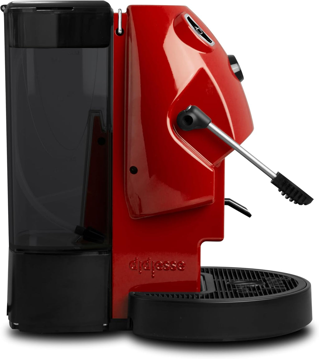 Didiesse Baby Frog Coffee & Tea – Macchina da Caffè a Cialde, con Frullino Montalatte e Doppio Portacialde per Caffè e Tè, Basso Consumo 650W, Erogatore Acqua Calda. (Rosso Pieno)