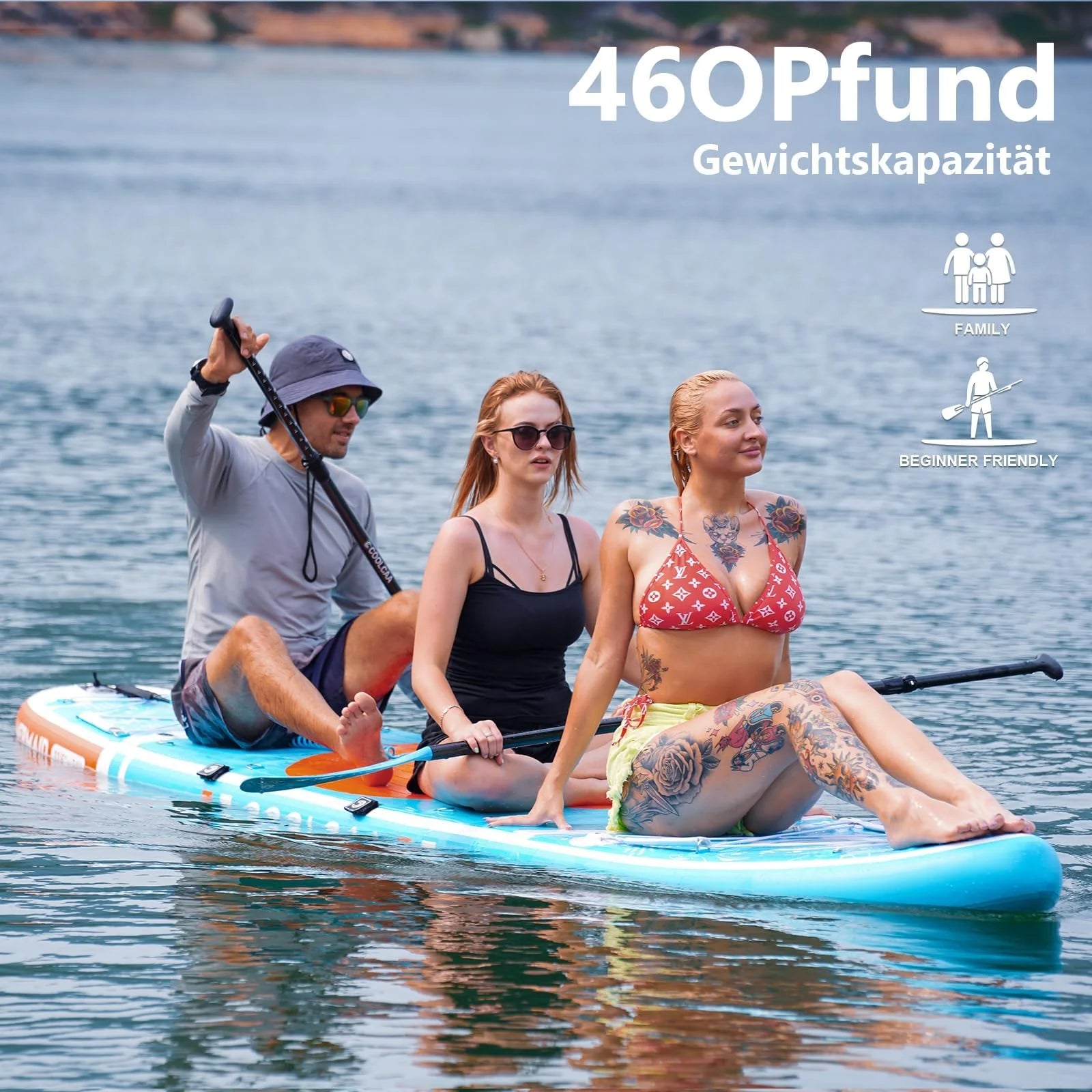 COOLCAA tavola da stand up paddling 354cm x 86cm x 15cm con accessori SUP premium, capacità di carico fino a 210 kg, tavola SUP per adulti e giovani di tutti i livelli