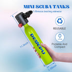 Bombola per immersioni subacquee, mini bombola da 0,5 l a pressione costante, bombole con valvola di intercettazione, capacità di immersione subacquea di 5-10 minuti, mini bombole portatili, bombole per immersioni subacquee con pompa