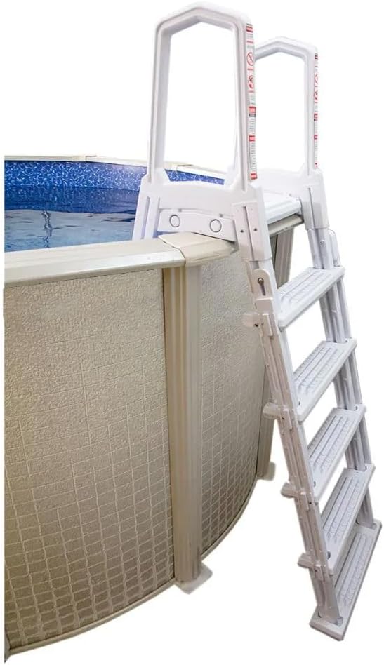 Gradini antiscivolo per piscine | Grigi | Per piscine fuori terra | Possono essere montati su ponti alti da 48" a 54" | Scale di sicurezza con portata fino a 300 libbre
