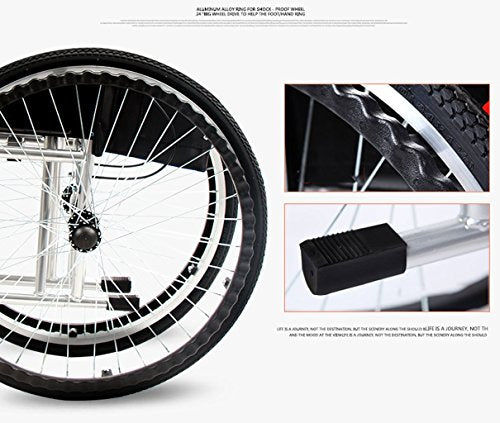 GX Wheelchair Sedia a Rotelle   Carrozzina Pieghevole per Anziani Carriola Portatile Multifunzione per Disabili, Blu : Amazon.it: Salute e cura della persona