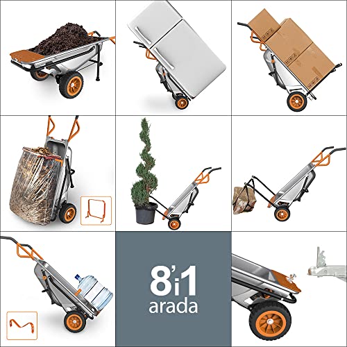 Worx WG050 Carriola Multifunzione a Due Ruote, Porta Sacchi, Porta Fusti, Trasporto Sassi, Trasporto Vasi, Capacità di Carico Max 136kg : Amazon.it: Casa e cucina