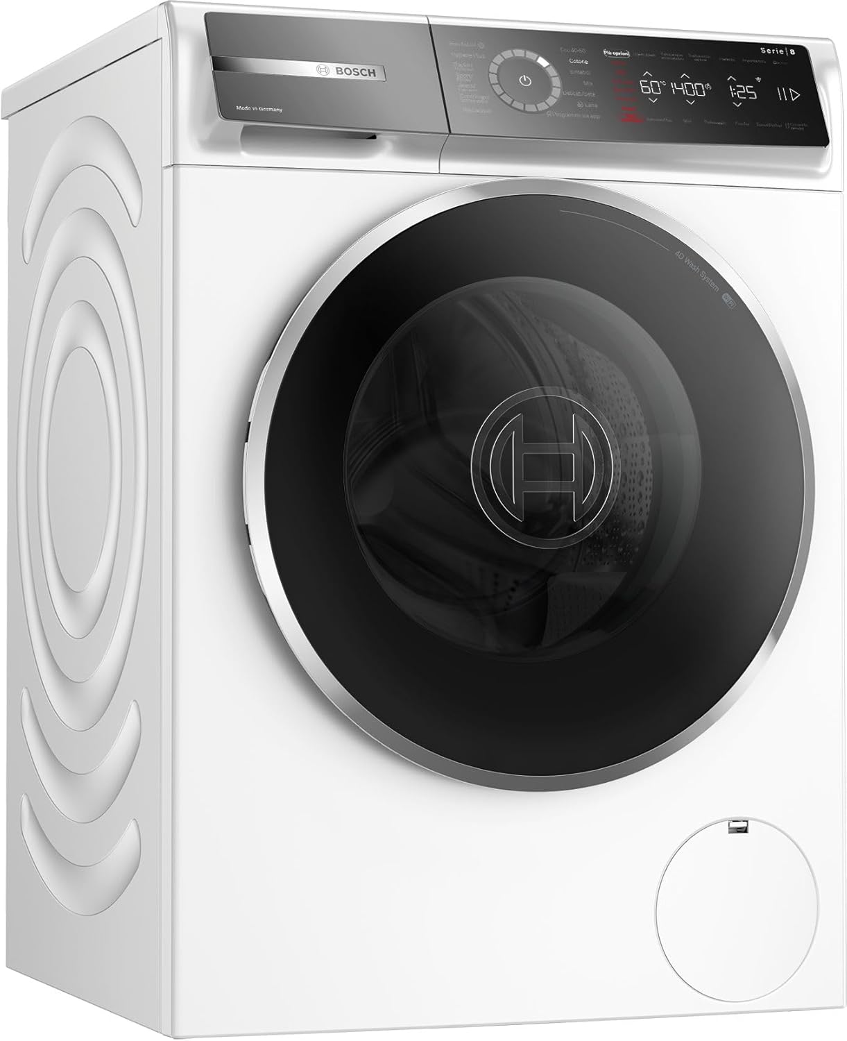 WGB24402IT Serie 8 Lavatrice smart a carica frontale, 9 kg, 1400 giri, Efficienza energetica A -50%, motore inverter con 10 anni di garanzia, riduce le pieghe, Bianco, 60 Cm
