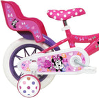 Bicicletta da Bambino 12' Dotata di 1 Freno, Cestino Anteriore, Porta Bambola Posteriore, parafanghi + Casco Incluso, 12" Ragazza, Rosa