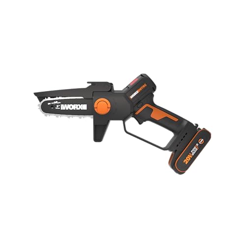 WORX Nitro Mini Motosega potatore a batteria WG325E, Motore Brushless, lubrificazione automatica, leggera e compatta, Motosega Elettrica, PowerShare 20V, con batteria e caricabatterie : Giardino e giardinaggio
