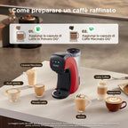 Warriors1 Macchina da Caffè Capsule 5in1 per Nespresso OL, Dolce Gusto, Lavazza A Modo Mio, FAP Espresso Point e Caffè Macinato, 20bar, 0,8L, Calore e Quantità Regolabili, Compatta per Casa e Ufficio