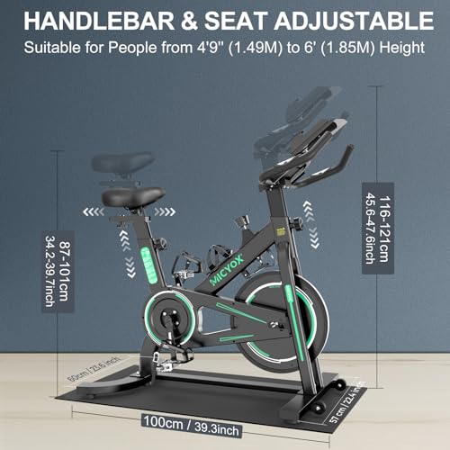 Micyox MX87 Cyclette a Resistenza Magnetica Cyclette da Camera con Volano da 12kg, Sensore Pulsazioni e Freno di Emergenza, Fitness Cyclette Silenziose per la Casa : Sport e tempo libero