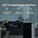 19L Composter elettrico per cucina, Compost intelligente bidone esterno/interno, schermo LED senza odore, trasformare i rifiuti alimentari in fertilizzante per giardino, Compost di rifiuti alimentari : Amazon.it: Giardino e giardinaggio