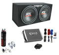 MTX TNE212D Subwoofer doppio da 12" e 1200 W con amplificatore monoblocco da 1500 W e condensatore da 2 Farad