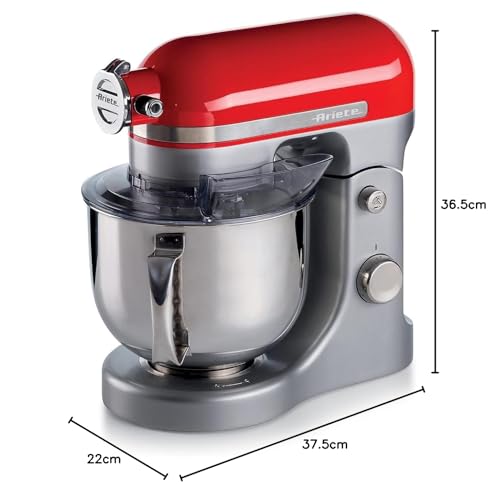 Ariete 1589 Impastatrice Planetaria Moderna, 1600 Watt, 11 velocità, 5.5 Litri, 3 accessori per impastare, amalgamare e montare. Rosso : Amazon.it: Casa e cucina