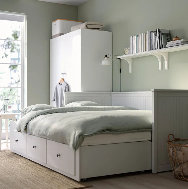 Letto divano IKEA HEMNES con 3 cassetti contenitori – Bianco, 80 x 200 cm, salvaspazio e versatile