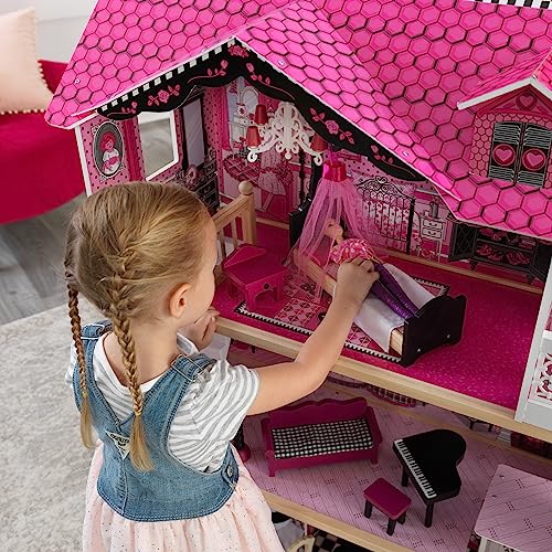 KidKraft Casa delle Bambole in Legno Amelia con Accessori e Mobili inclusi, Casa a 3 Livelli di Gioco con Ascensore per Bambole di 30 cm, Giocattolo per Bambini 3  Anni, 65093 : Amazon.it: Giochi e giocattoli